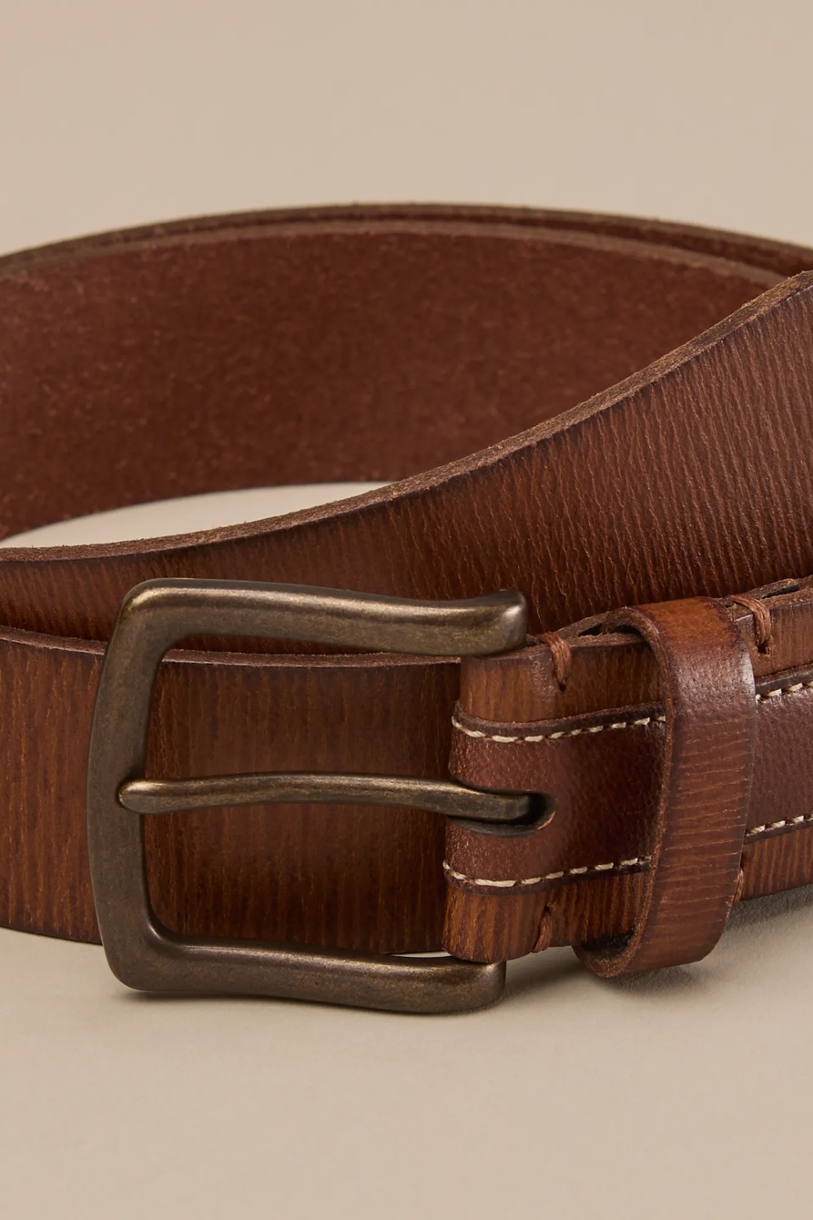 LEATHER LOGO BELT — DARK BROWN — image 3