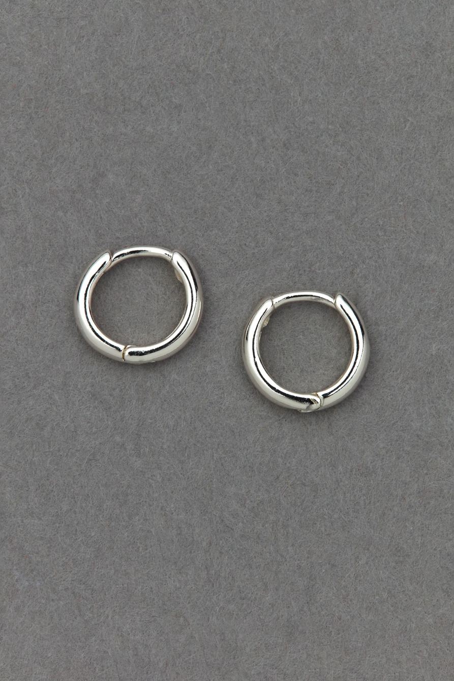 SILVER HOOP EARRING — SILVER — image 1