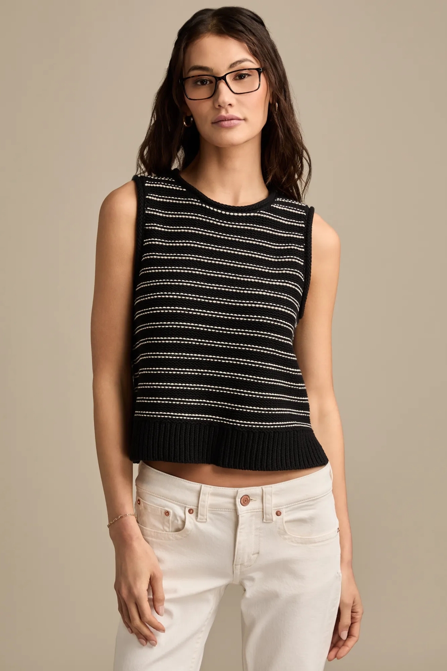 PULLOVER SWEATER VEST — BLACK COMBO — image 1