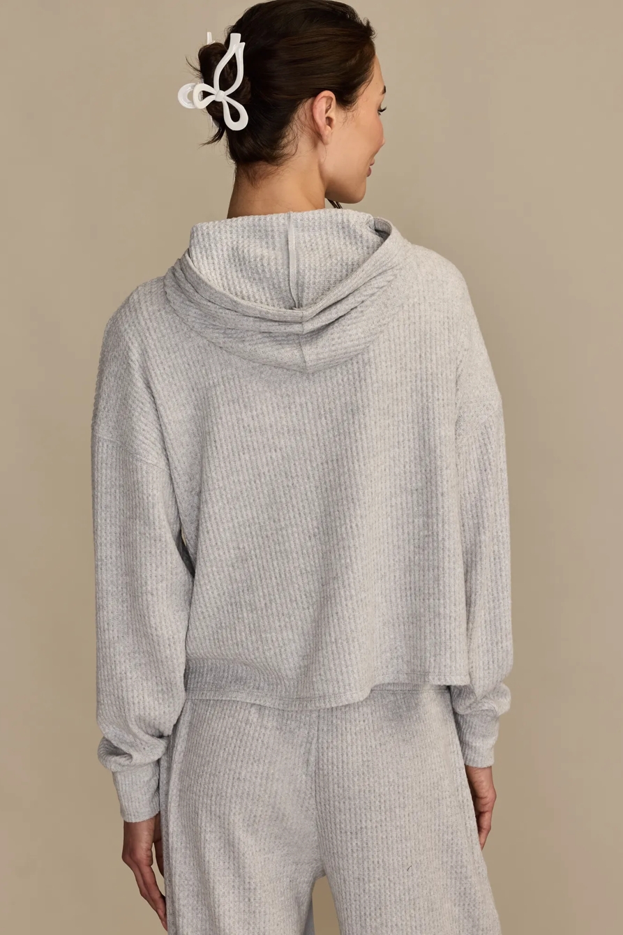 CLOUD WAFFLE HOODIE — LIGHT HEATHER GRAY — image 3