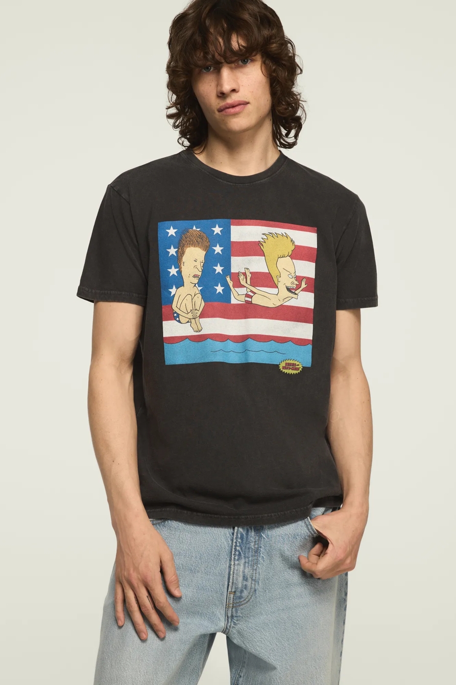 MTV BEAVIS AND BUTTHEAD FLAG TEE — JET BLACK — image 2