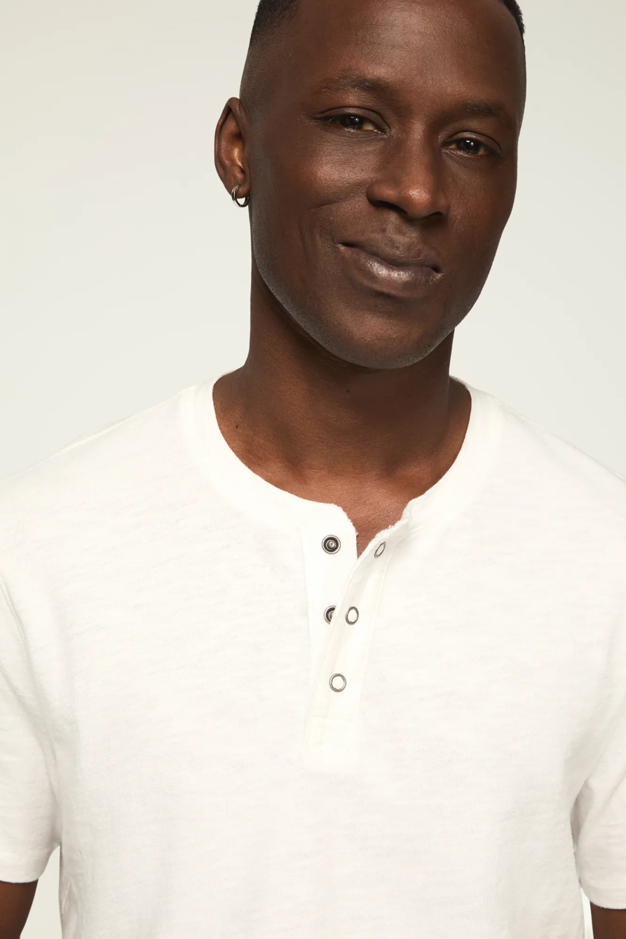 WEEKEND JERSEY HENLEY — BRIGHT WHITE — image 1