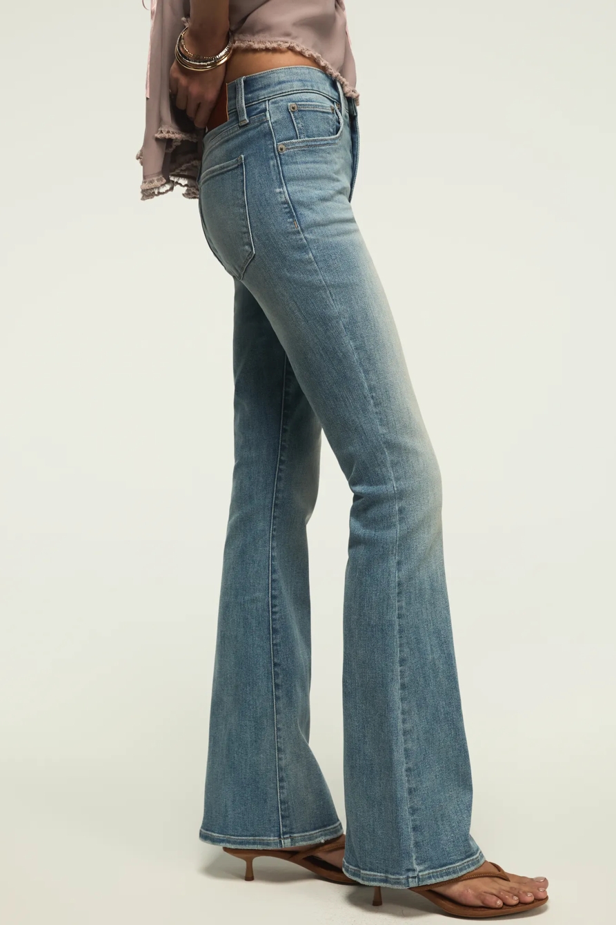 HIGH RISE STEVIE FLARE — HERE WE GO INDIGO WASH — image 5