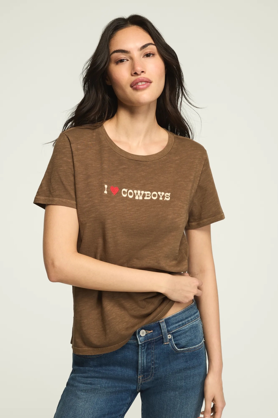 I HEART COWBOYS CLASSIC CREW — COCOA — image 1
