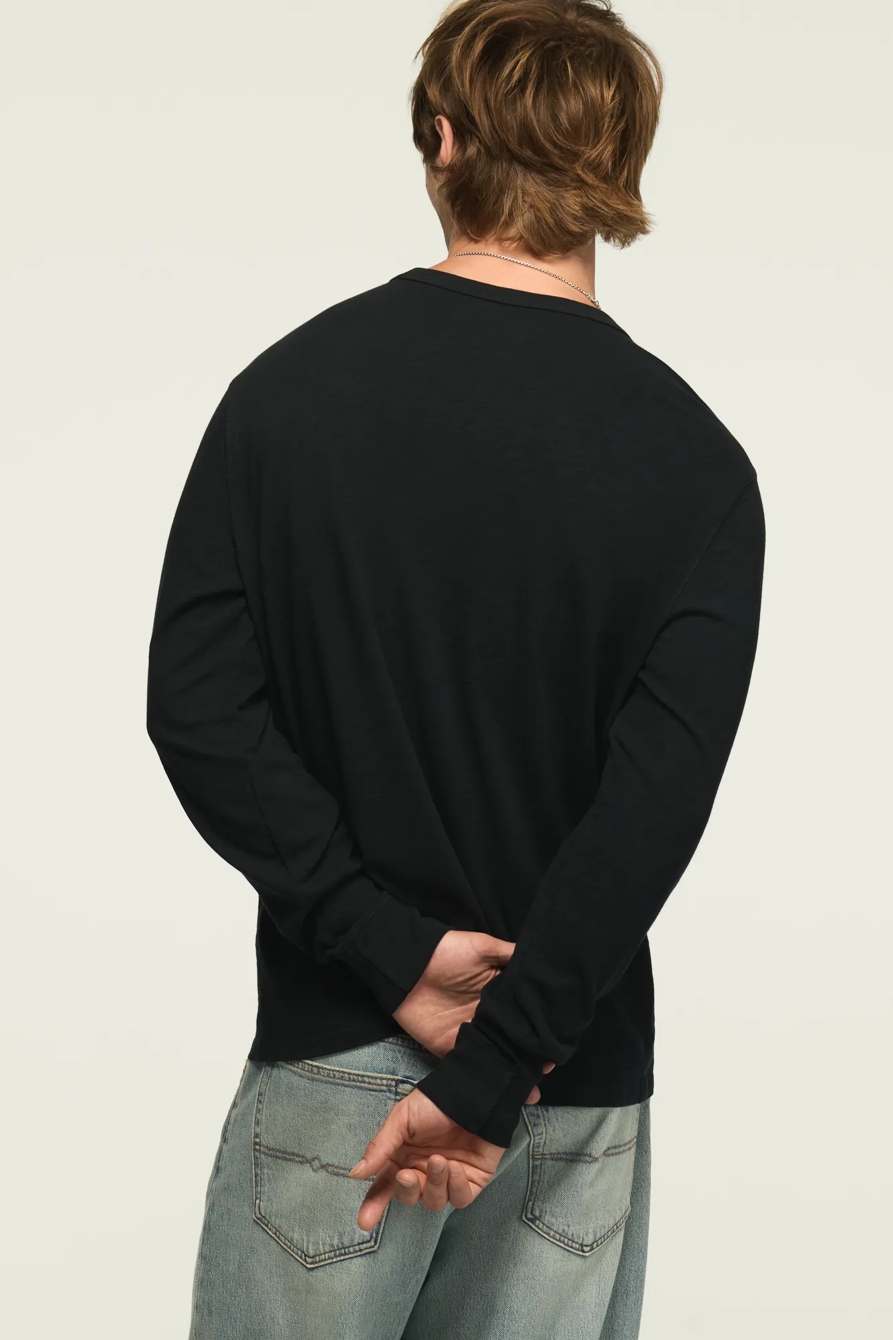 WEEKEND JERSEY LONG SLEEVE CREW NECK TEE — JET BLACK — image 3