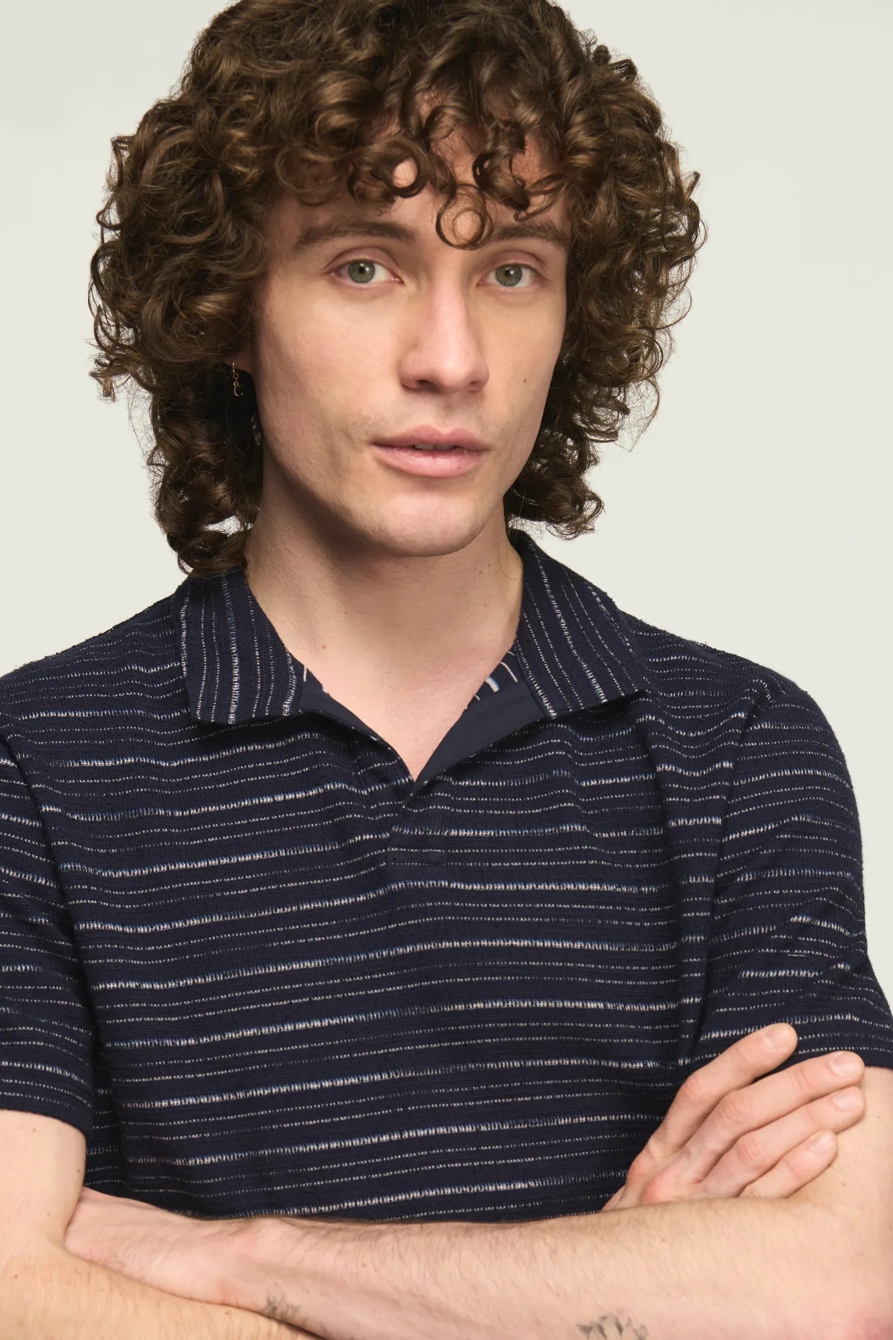 JACQUARD JOHNNY COLLAR — NAVY MULTI — image 2