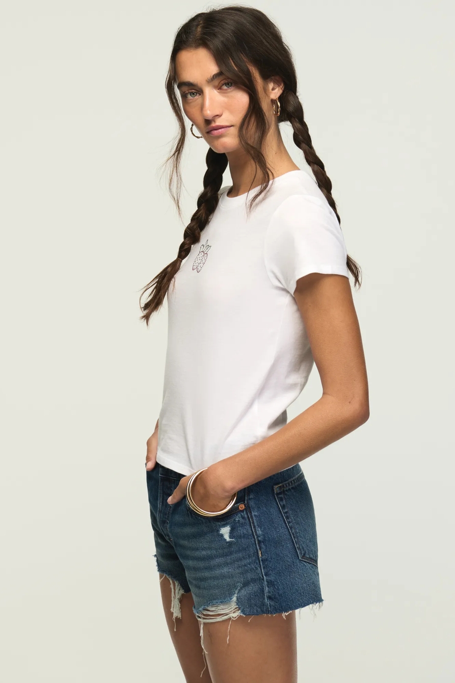 SWEET STRAWBERRIES BABY TEE — BRIGHT WHITE — image 4
