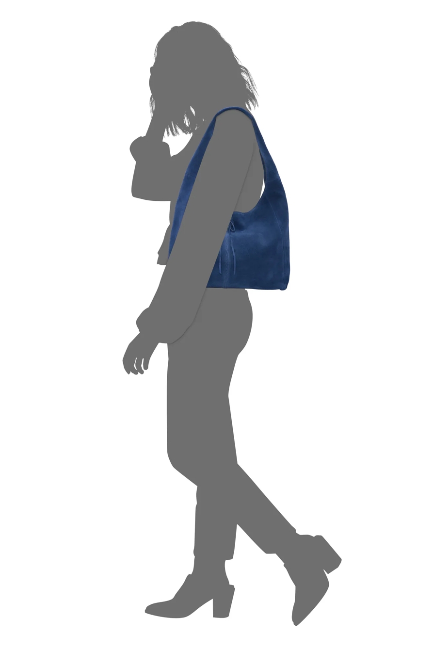 CLEM SUEDE HOBO BAG — BLUE — image 4