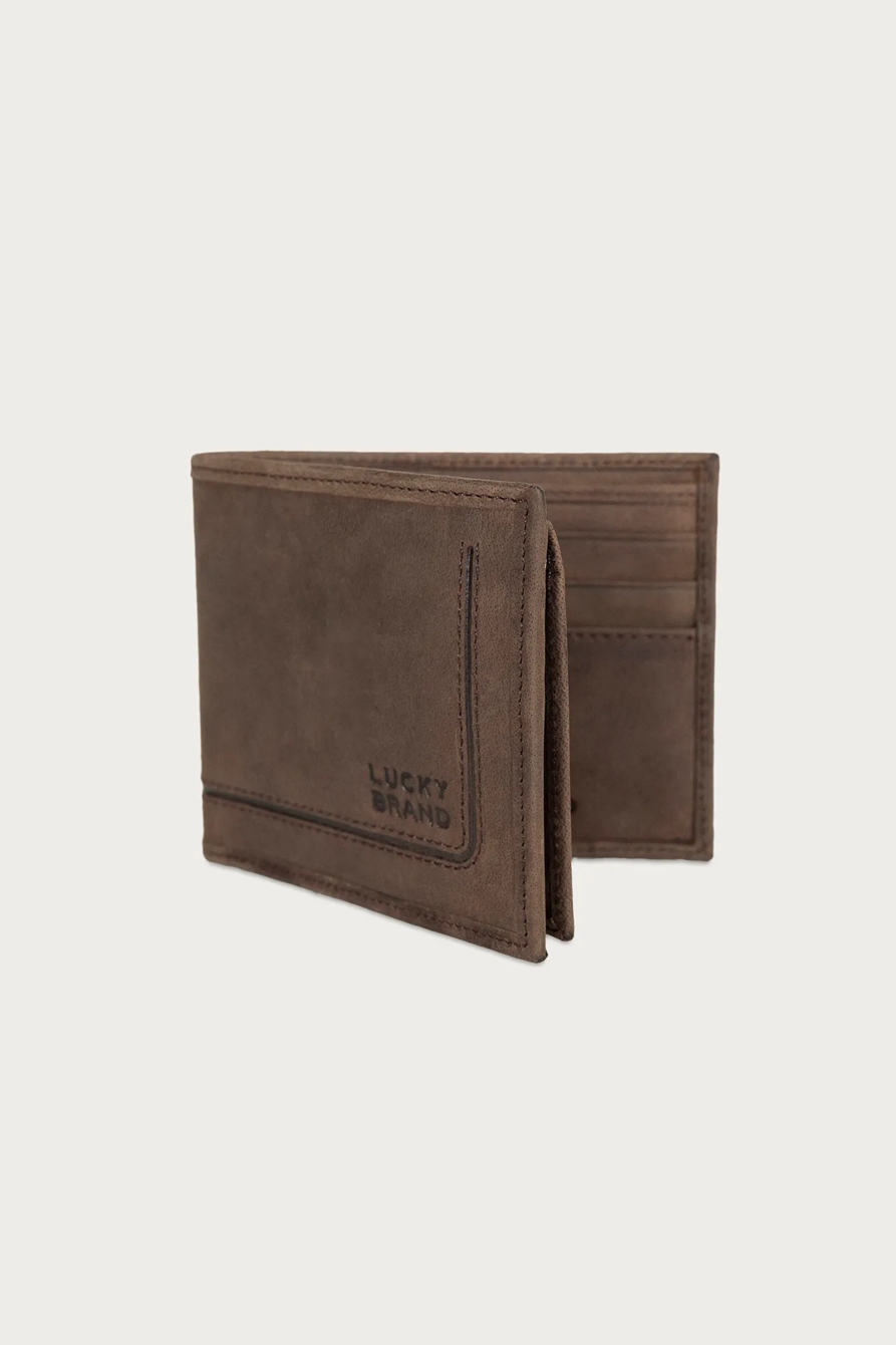 GROOVED LEATHER BIFOLD WALLET — DARK BROWN — image 7