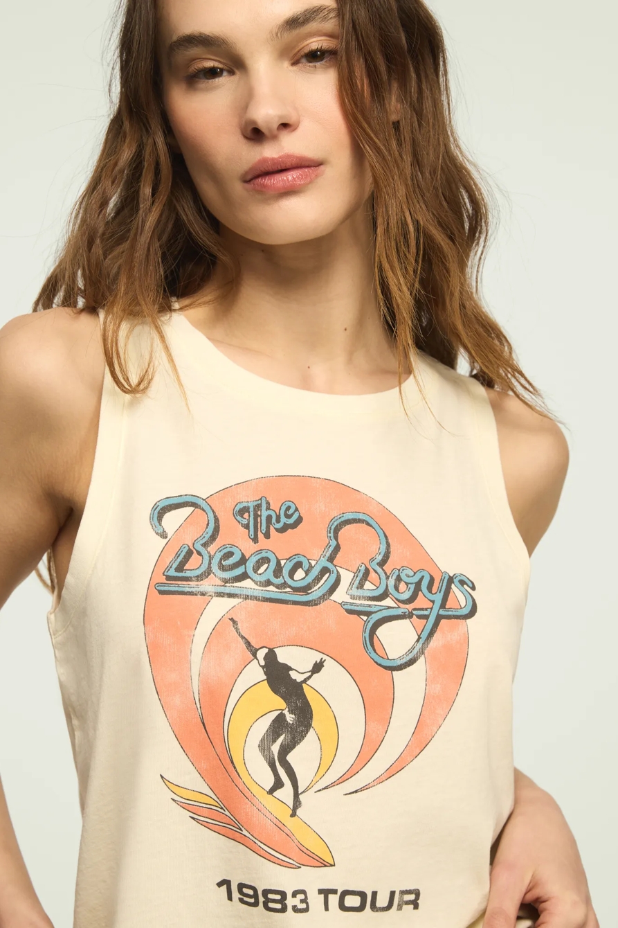 THE BEACH BOYS 1983 TOUR MUSCLE TANK — WINTER WHITE — image 1