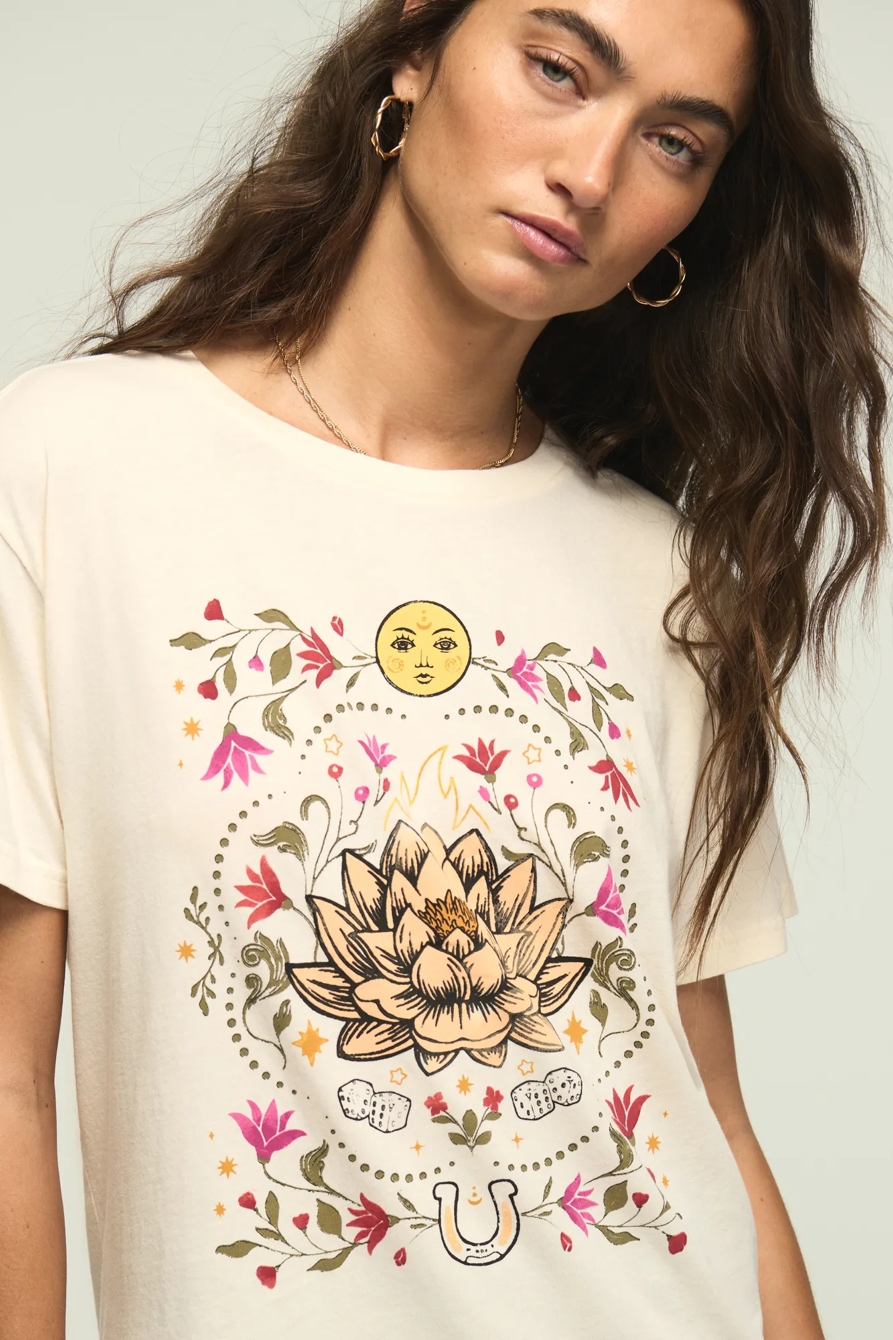 PAINTED LOTUS BOYFRIEND TEE — WHITECAP GRAY — image 2