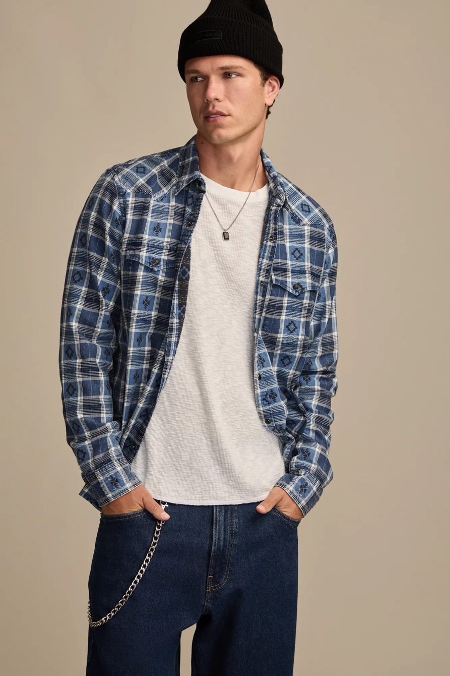 DOBBY INDIGO WESTERN — INDIGO MULTI — image 2