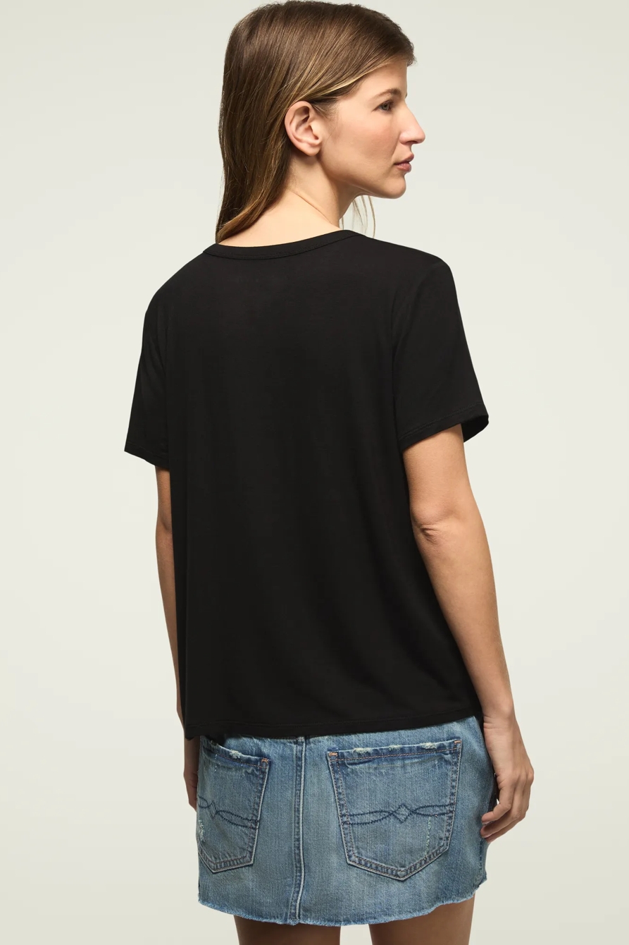 RELAXED CREW NECK TEE — JET BLACK — image 3