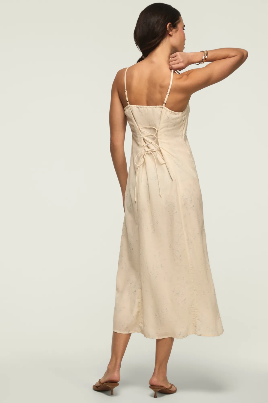 FESTIVAL LACE TRIMMED SLIP DRESS — CREAM MULTI — image 3