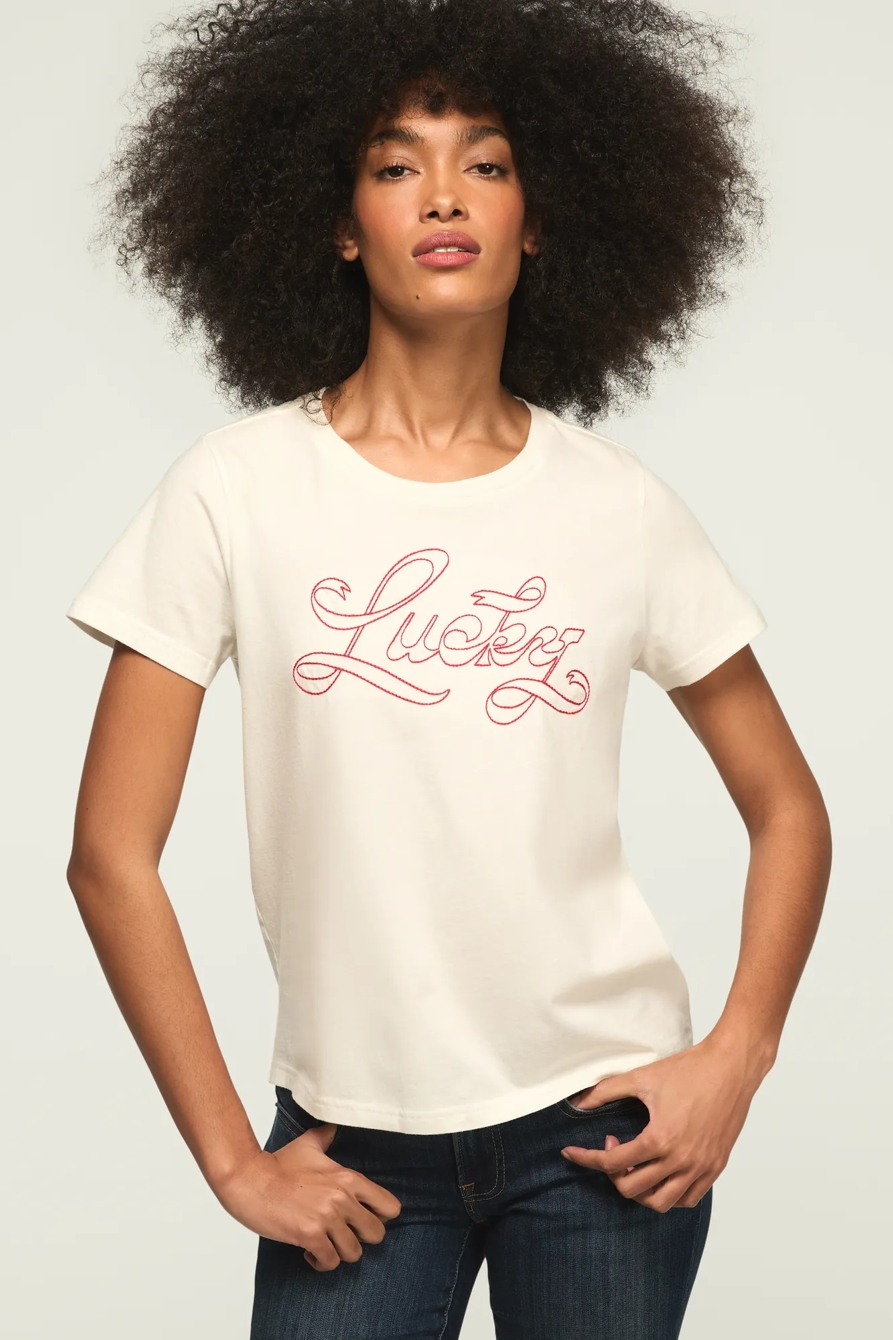LUCKY RIBBON CLASSIC CREW — GARDENIA — image 1