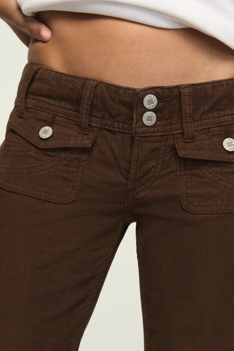 ULTRA LOW RISE CORDUROY LIL MAGGIE FLARE — FLIRTATIOUS WASH — image 6