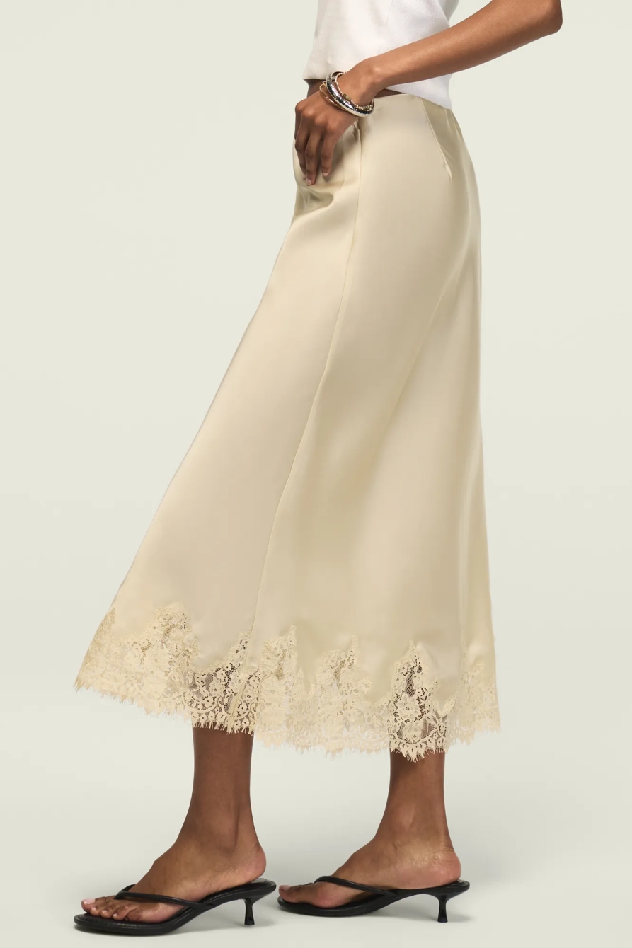 LACE SLIP SKIRT — ALMOND MILK — image 4