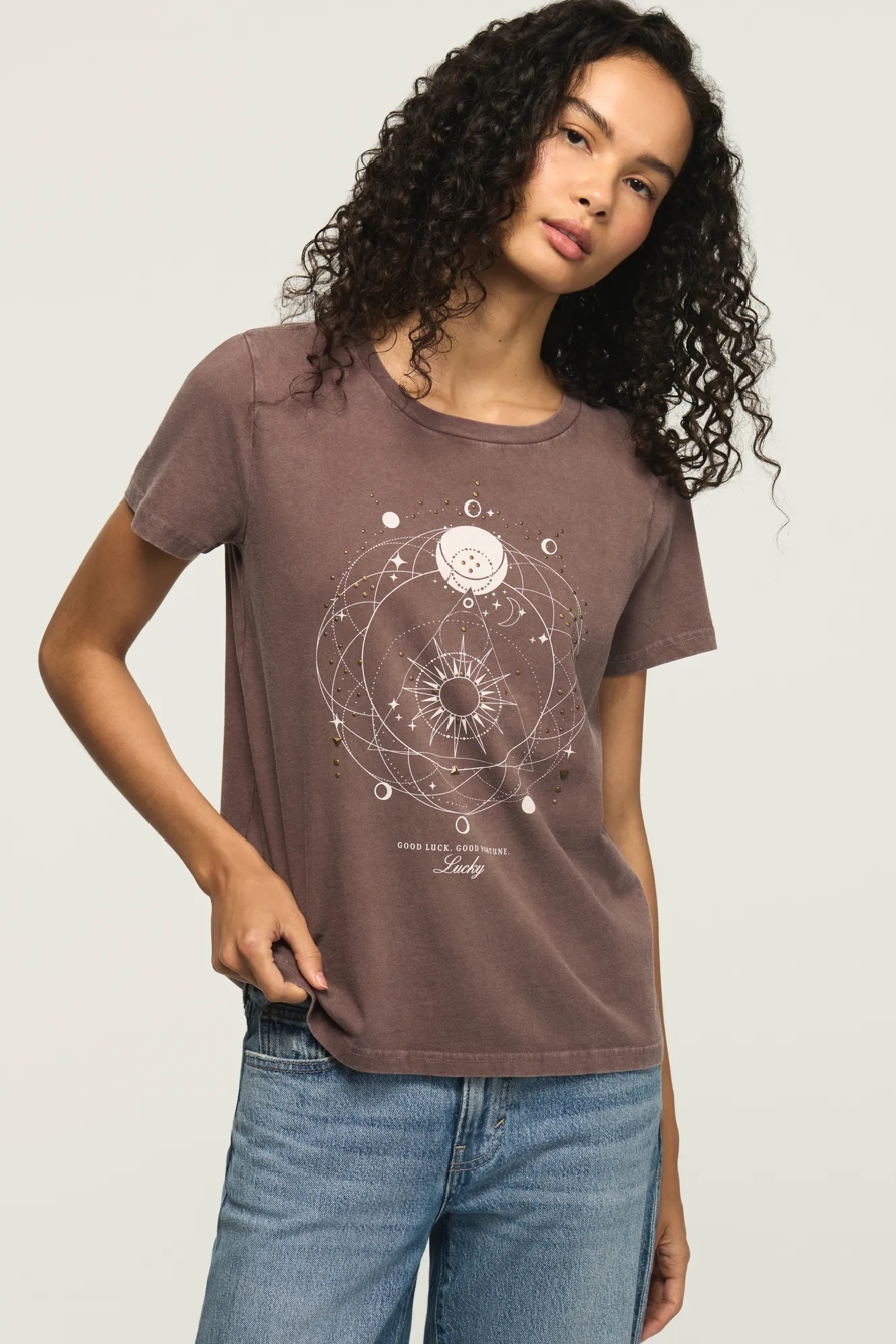 EMBELLISHED CELESTIAL SPIRIT CLASSIC CREW — PLUM TRUFFLE — image 1