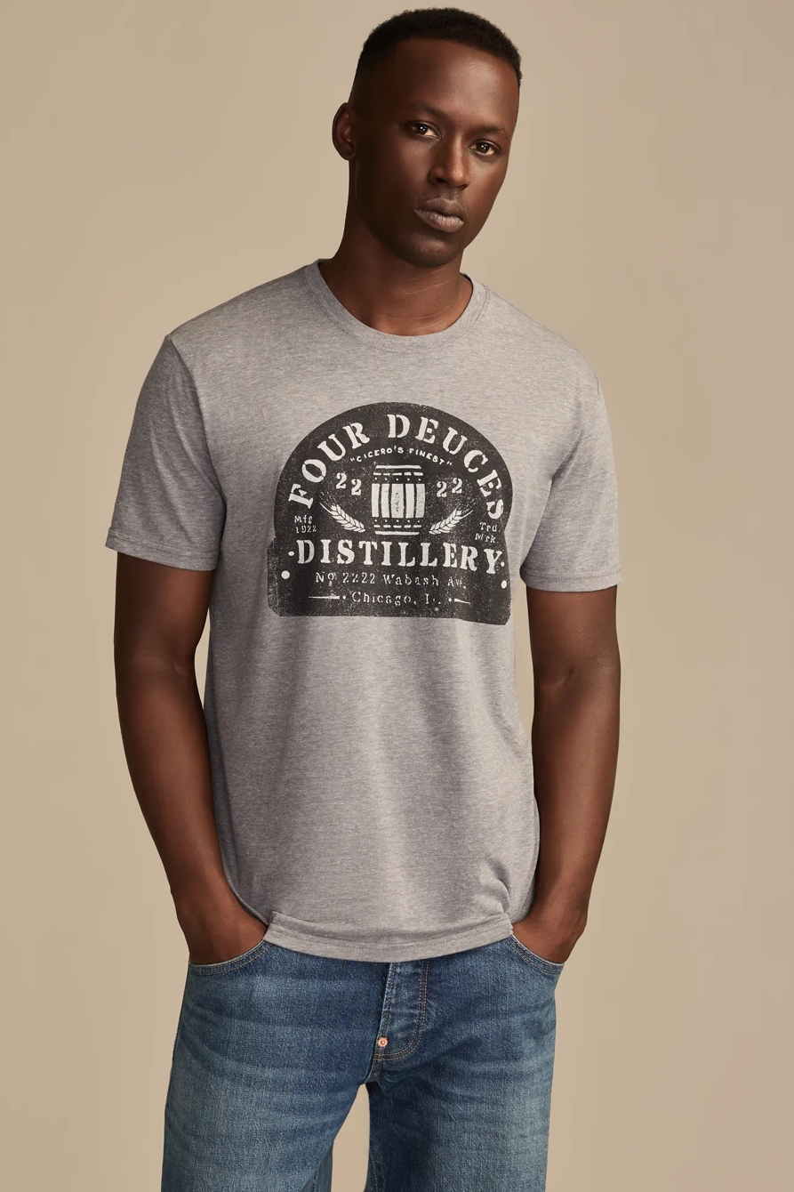 FOUR DEUCES DISTELLERY TEE — HEATHER GREY — image 1