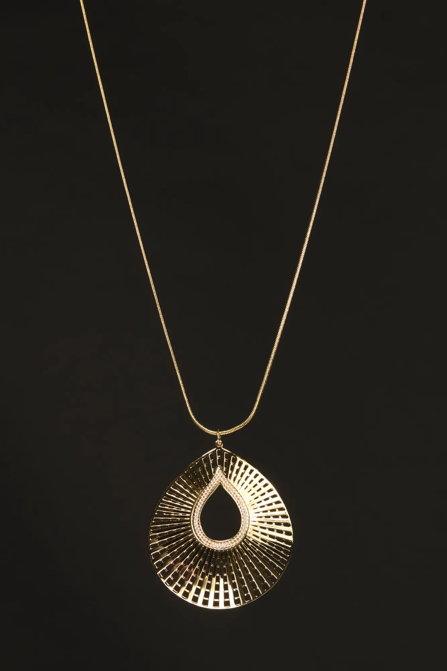 Teardrop Pendant Necklace — GOLD — image 1