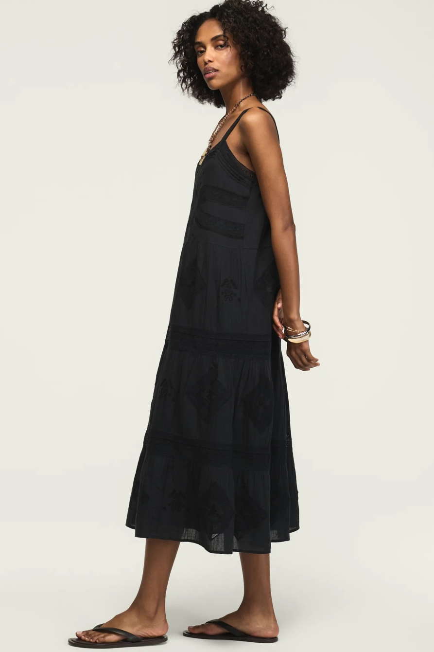 LACE TIERED MAXI DRESS — CAVIAR — image 5