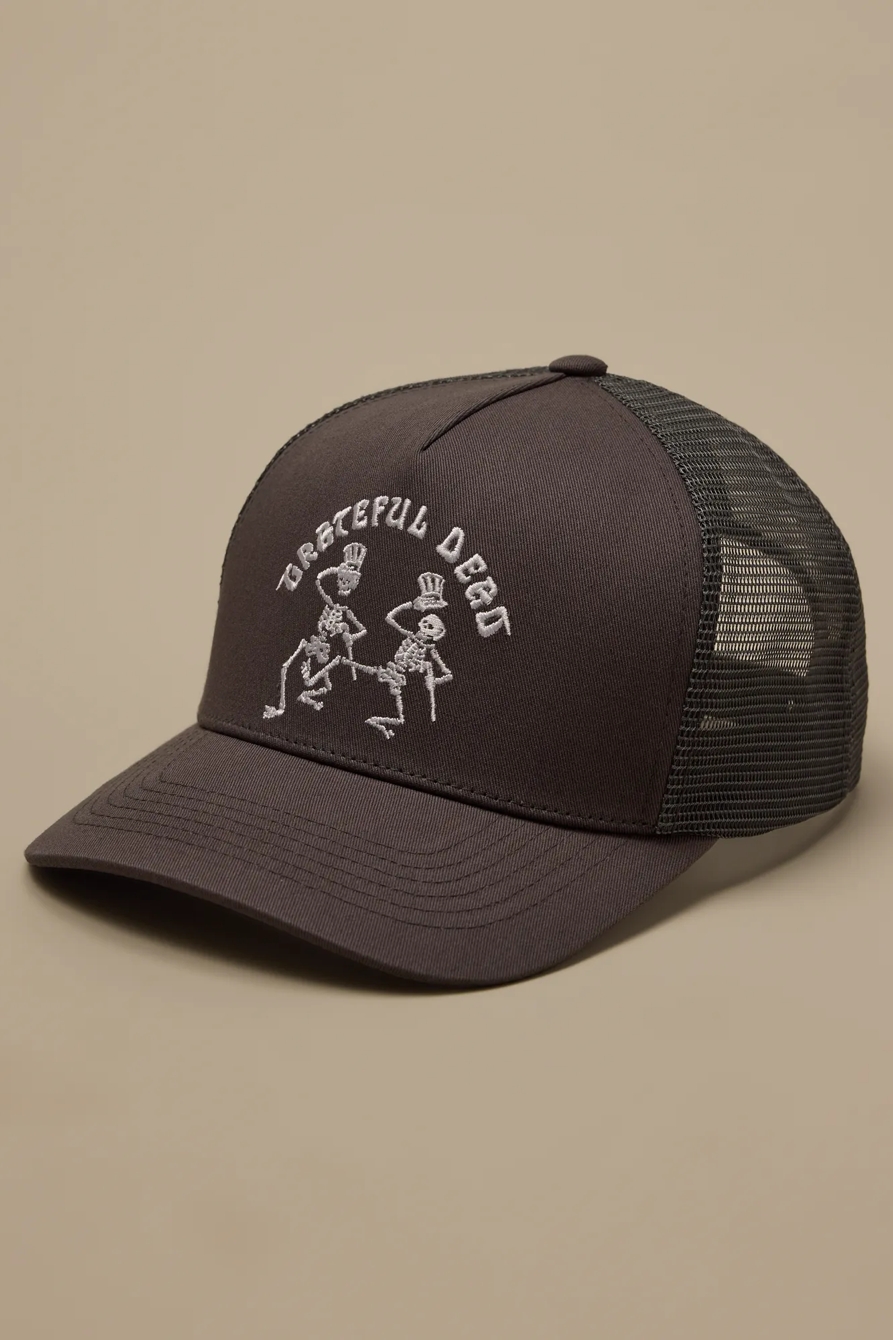 GRATEFUL DEAD DANCING SKELETONS TRUCKER — OPEN GREY — image 1