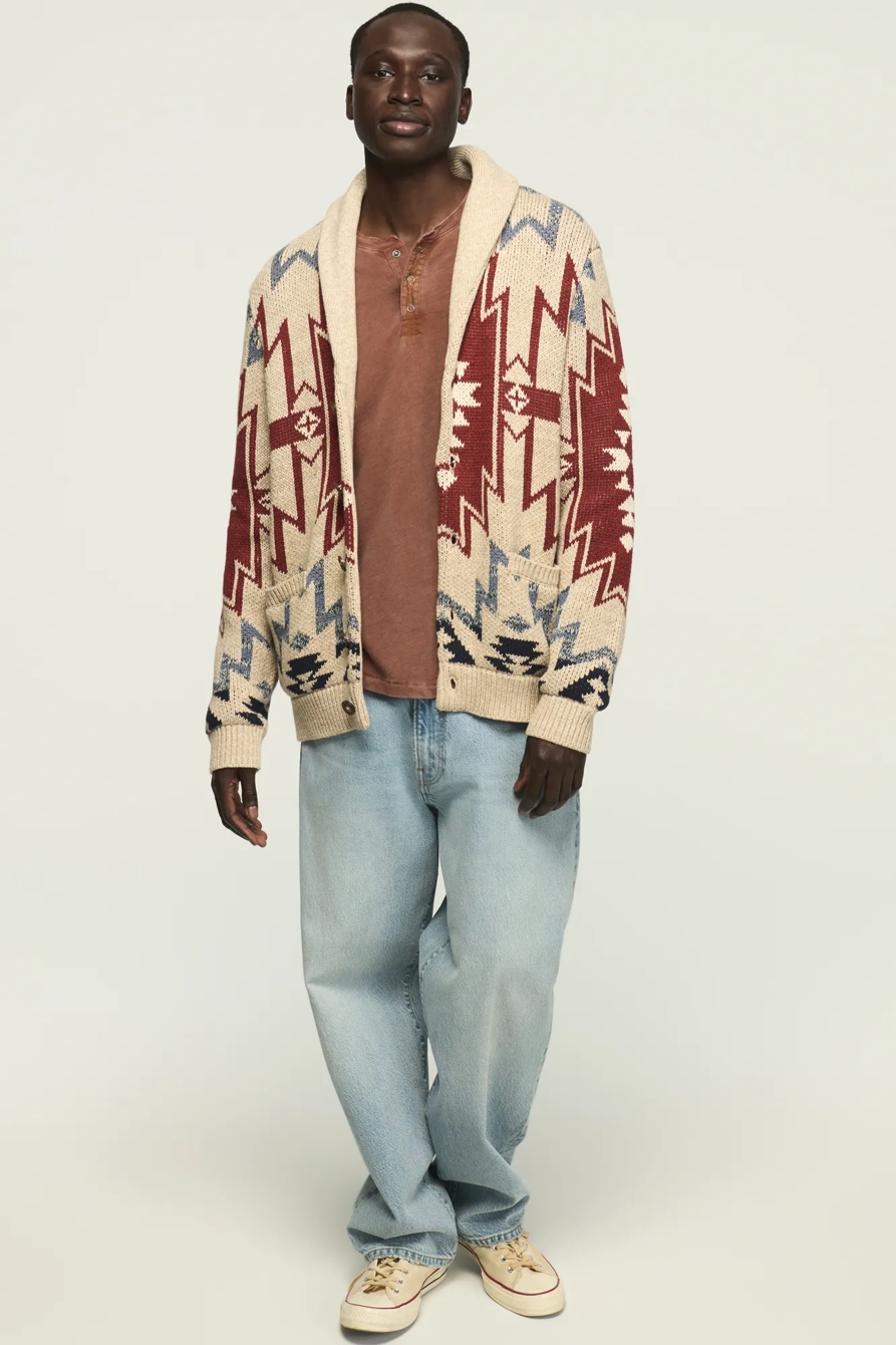 SOUTHWESTERN SHAWL COLLAR SWEATER — Plaza Taupe — image 6