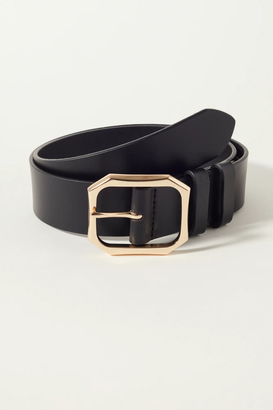 HIGH SHINE BUCKLE BELT — BLACK — image 1