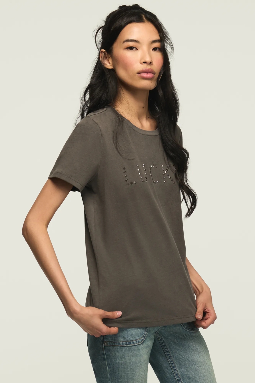 EMBELLISHED LUCKY STAR CLASSIC CREW — JET BLACK — image 4