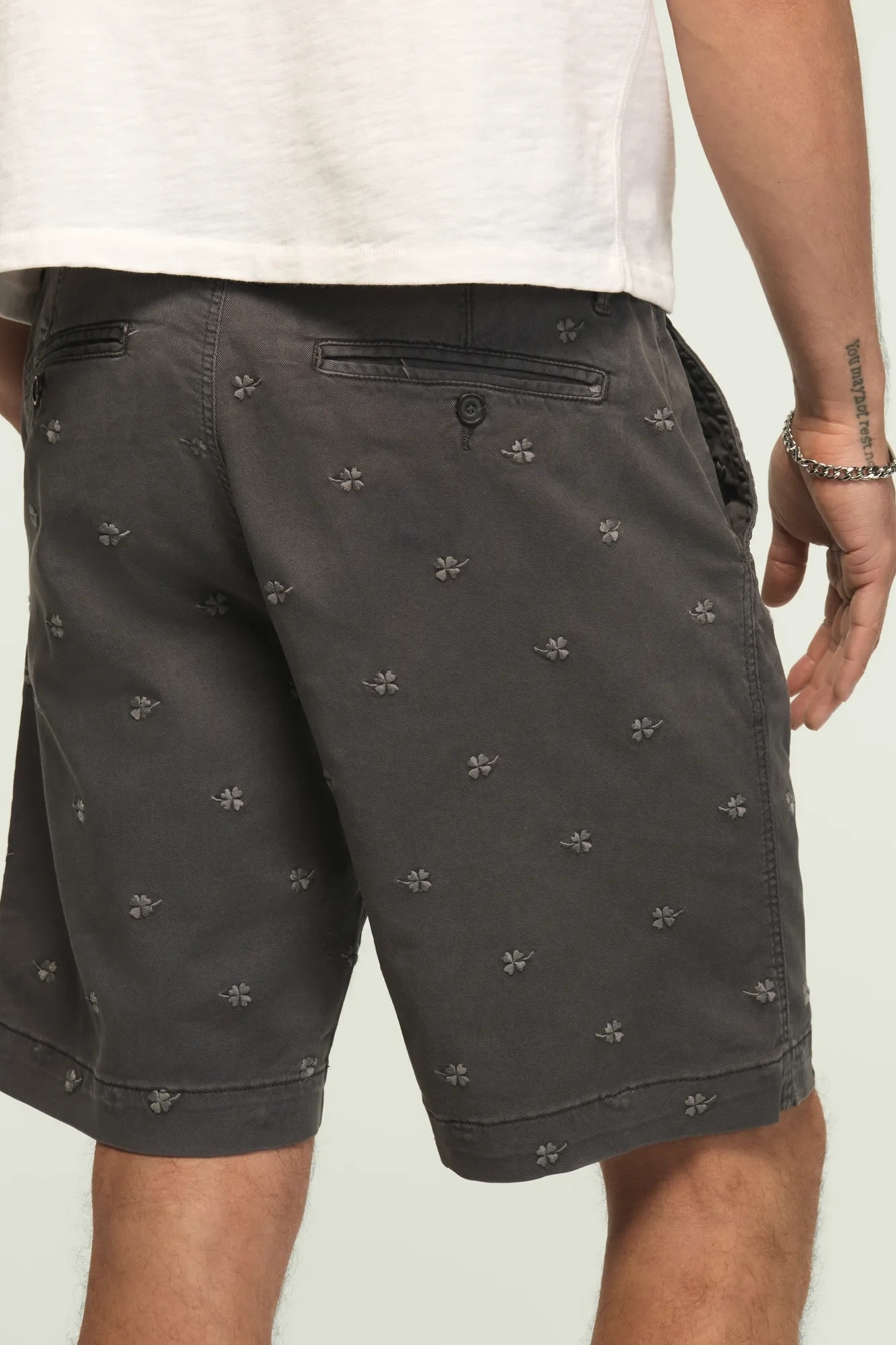 9" STRETCH TWILL FLAT FRONT SHORT — BLACK MULTI — image 2