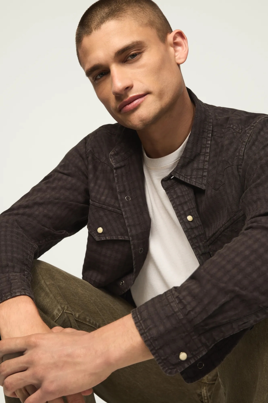 LONG SLEEVE RELAXED WESTERN SHIRT — PHANTOM — image 6