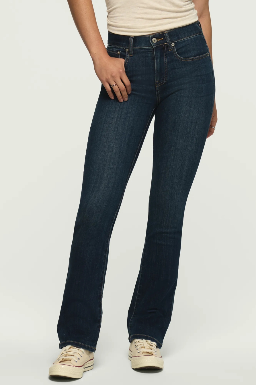 HIGH RISE STEVIE MINI BOOT — DARK KNIGHT WASH — image 1