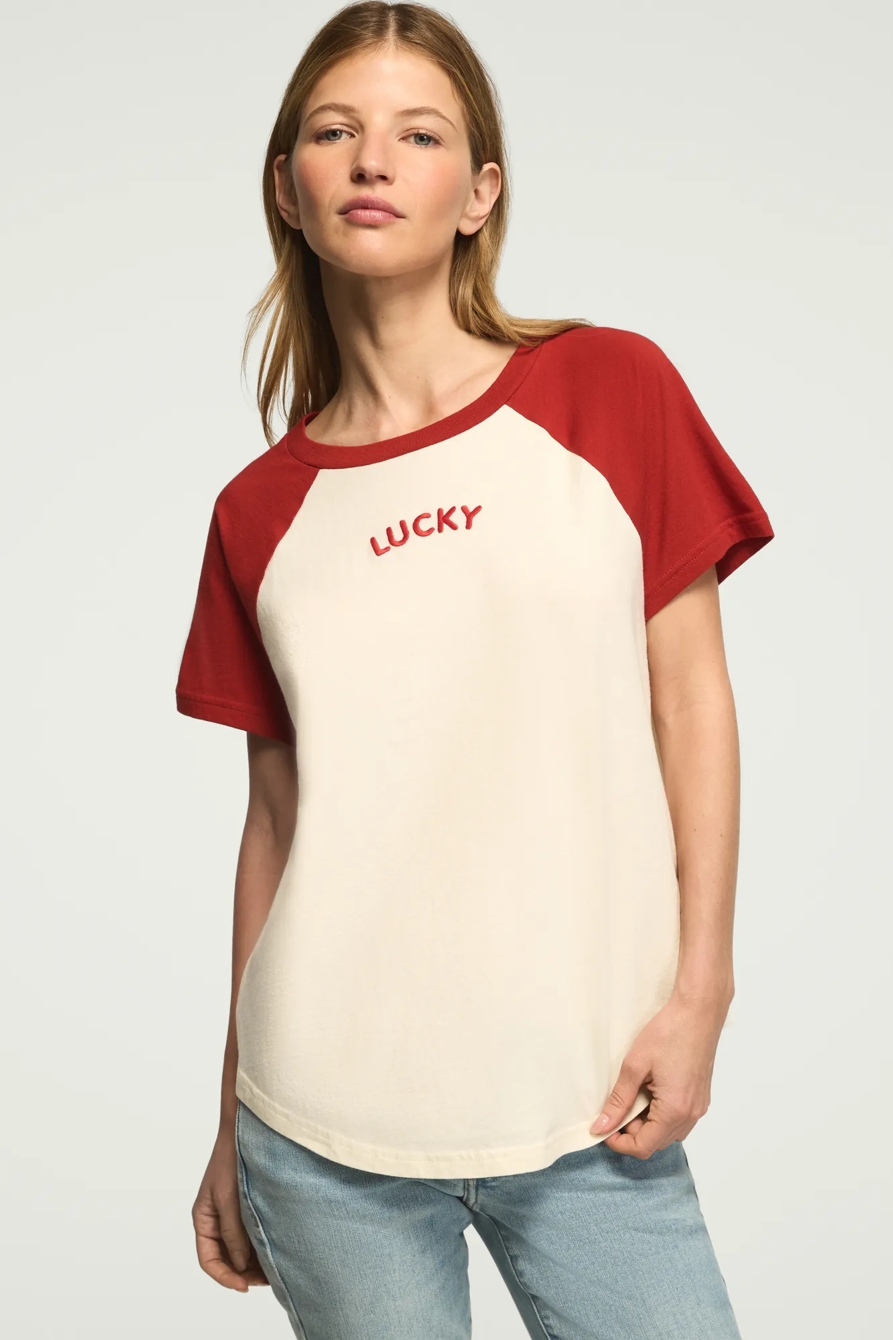 LUCKY DENIM SUPPLY RAGLAN TEE — CANOLI CREAM — image 1