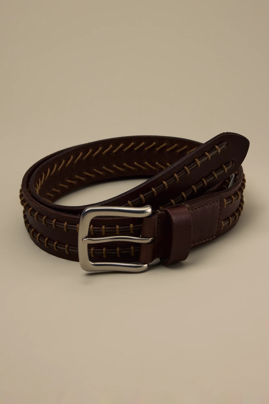 EMBOSSED BELT — BROWN — image 1