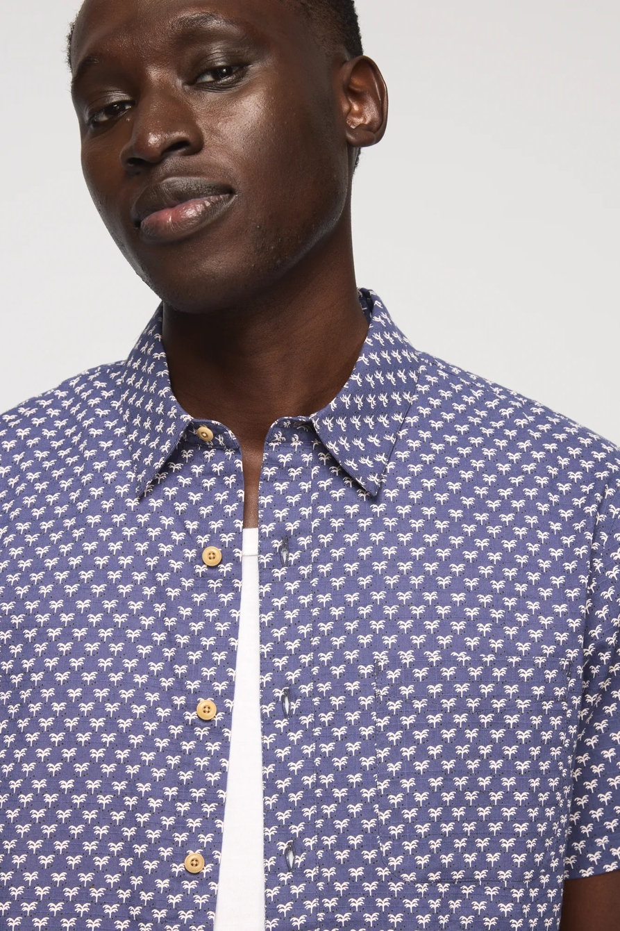 SHORT SLEEVE PRINTED ONE POCKET SAN GABRIEL — BLUE PRINT — image 2