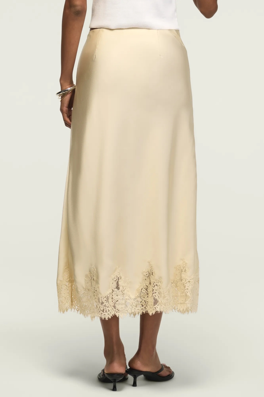 LACE SLIP SKIRT — ALMOND MILK — image 3