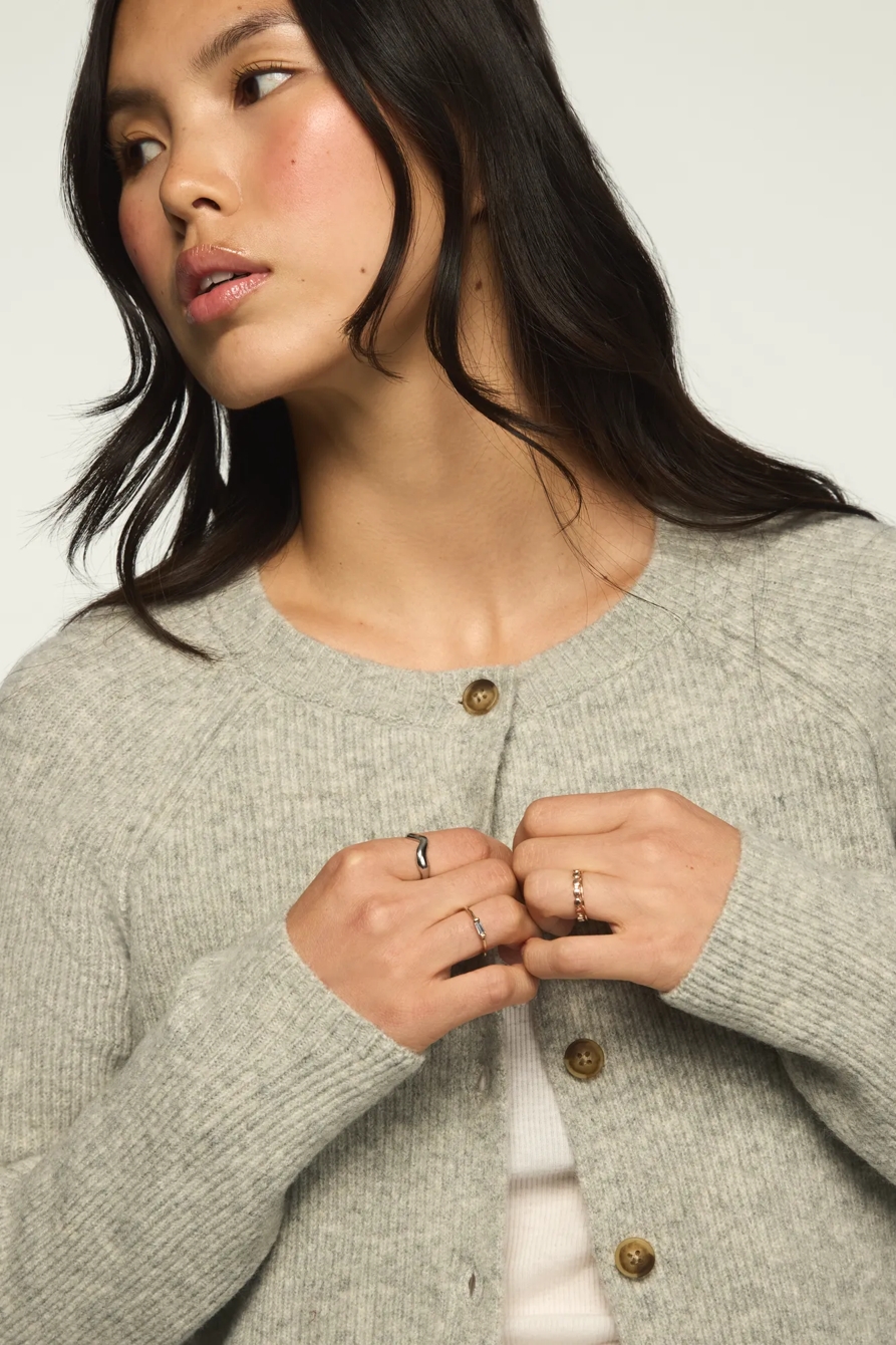 CLOUD SOFT CARDIGAN — LIGHT HEATHER GRAY — image 5