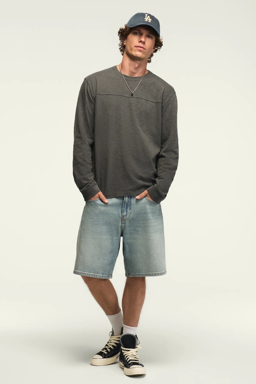 SLUB JERSEY FOOTBALL TEE — PHANTOM — image 2