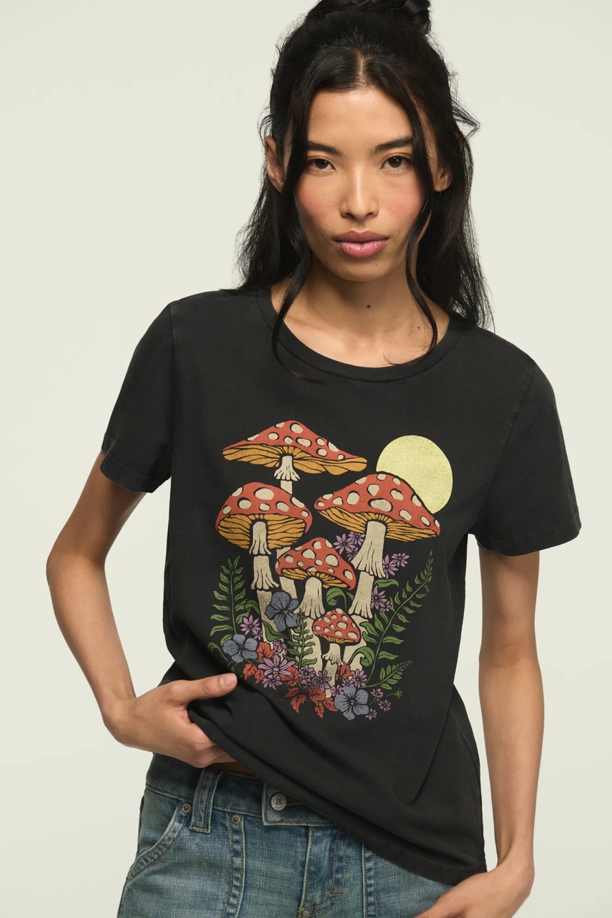 MIDNIGHT MUSHROOMS CLASSIC CREW — JET BLACK — image 2