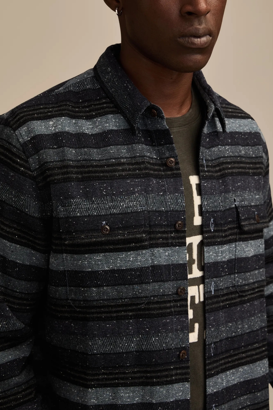 SNOW HEATHER FLANNEL SHIRT — BLUE MULTI — image 2