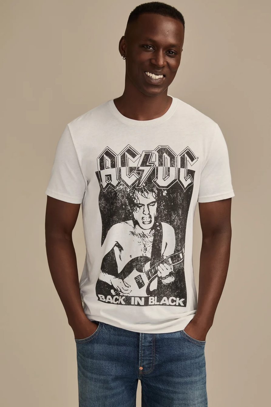 ACDC BACK IN BLACK TEE — SILVER BIRCH — image 1