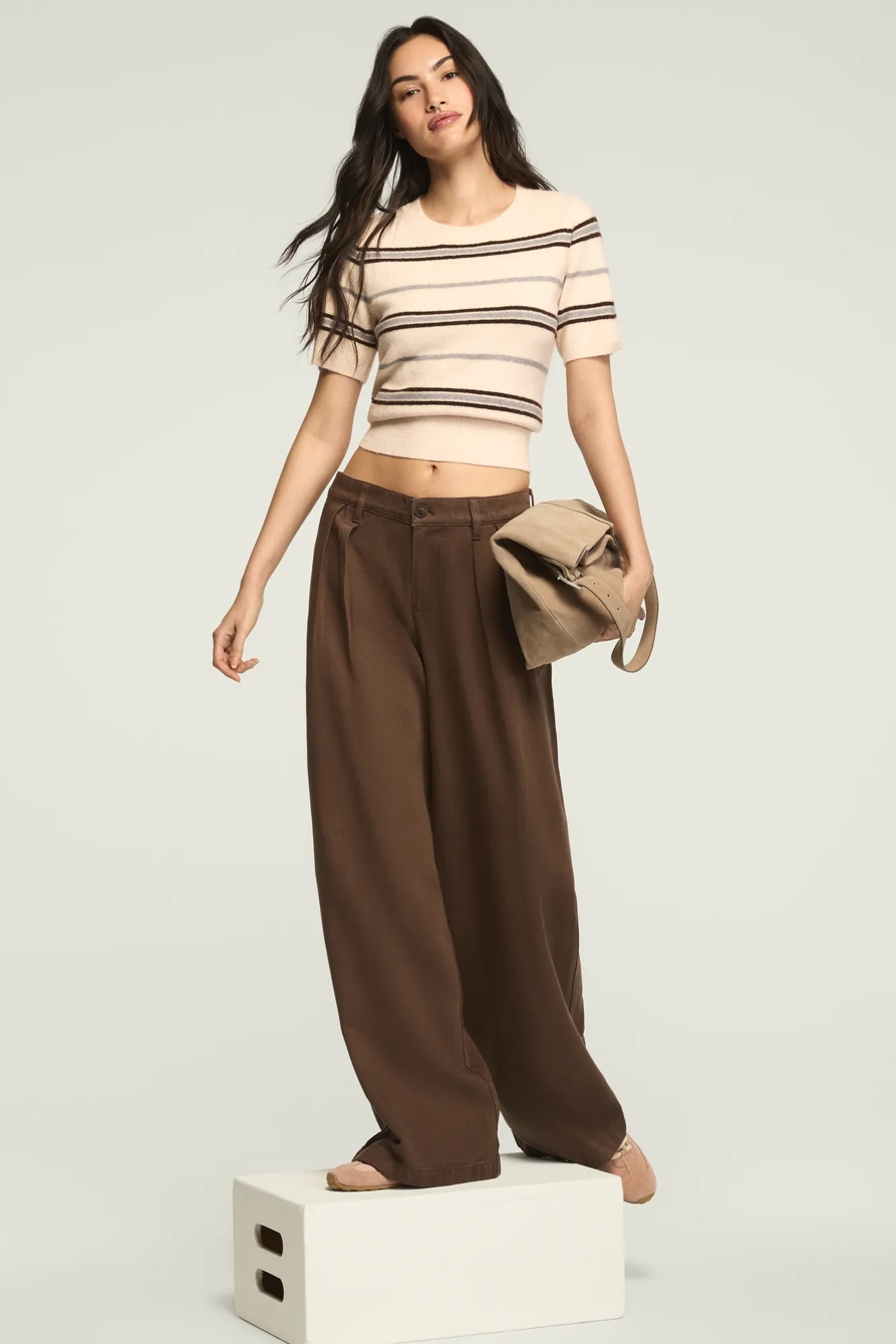 DOUBLE PLEATED TROUSER — CAFE WASH — image 2