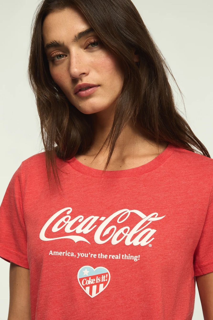 COCA COLA AMERICA HEART CLASSIC CREW — FIERY RED — image 1