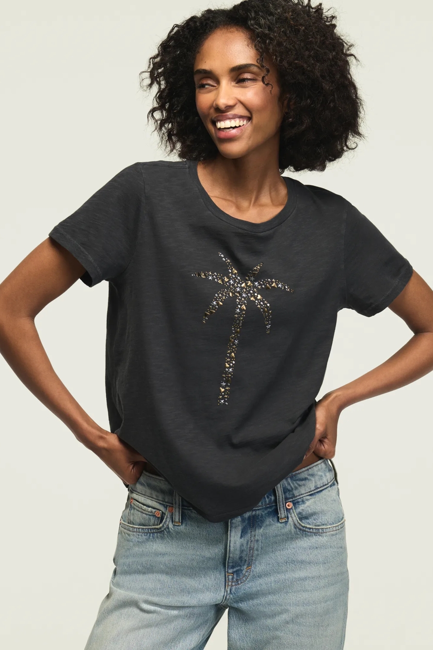 EMBELLISHED PALM CLASSIC CREW — JET BLACK — image 2
