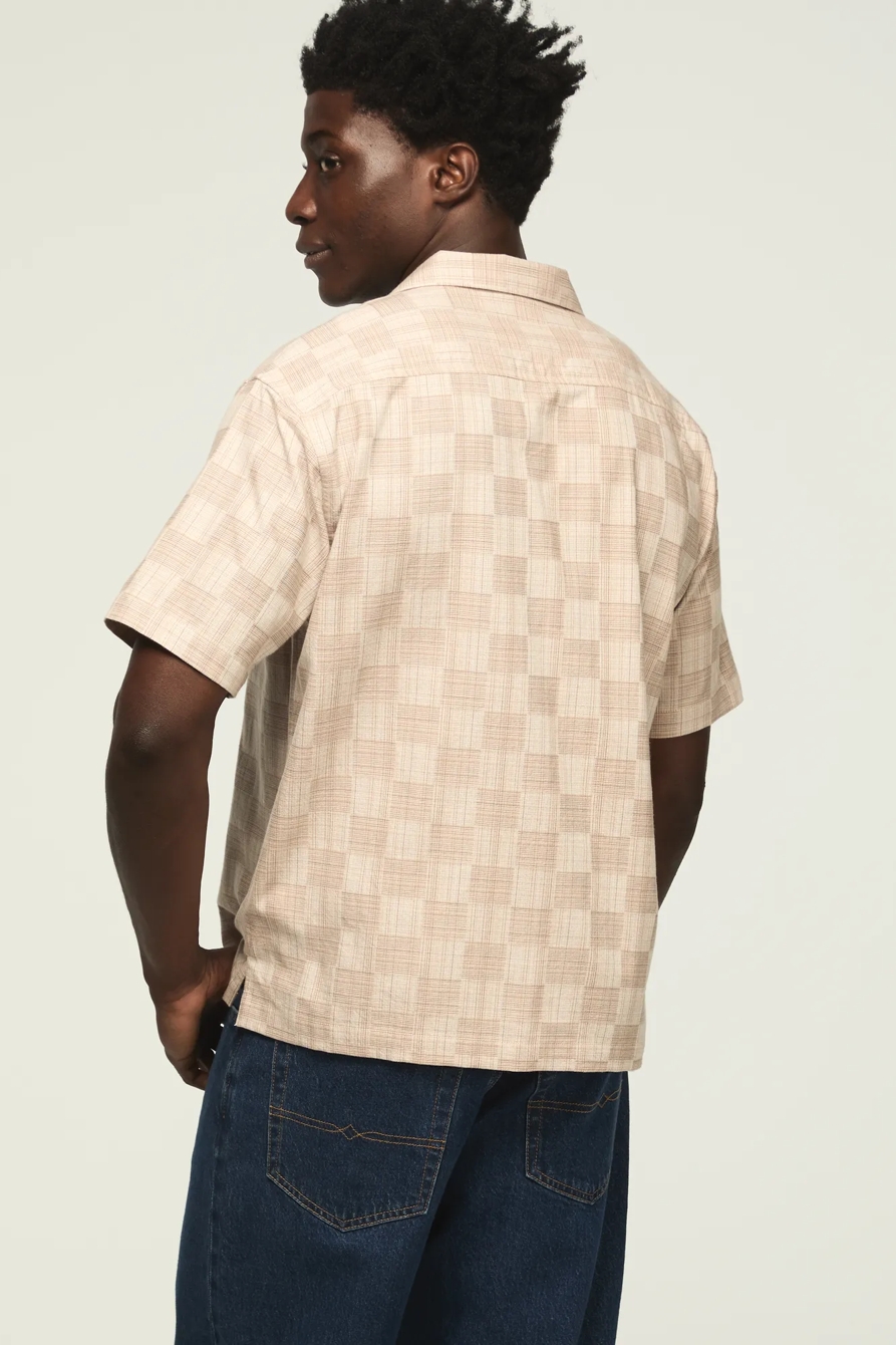 KINDA CROPPED CAMP COLLAR SHIRT — BEIGE — image 3
