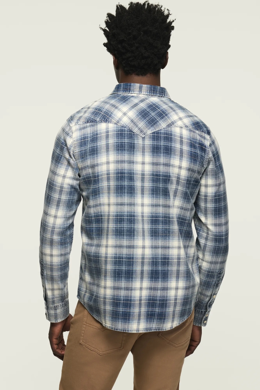 INDIGO PLAID WESTERN SHIRT — INDIGO PLAID — image 4