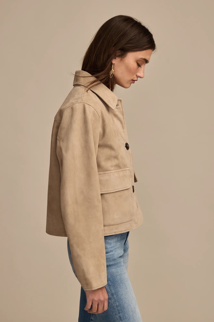 SUEDE LEATHER JACKET — DARK CREAM — image 4