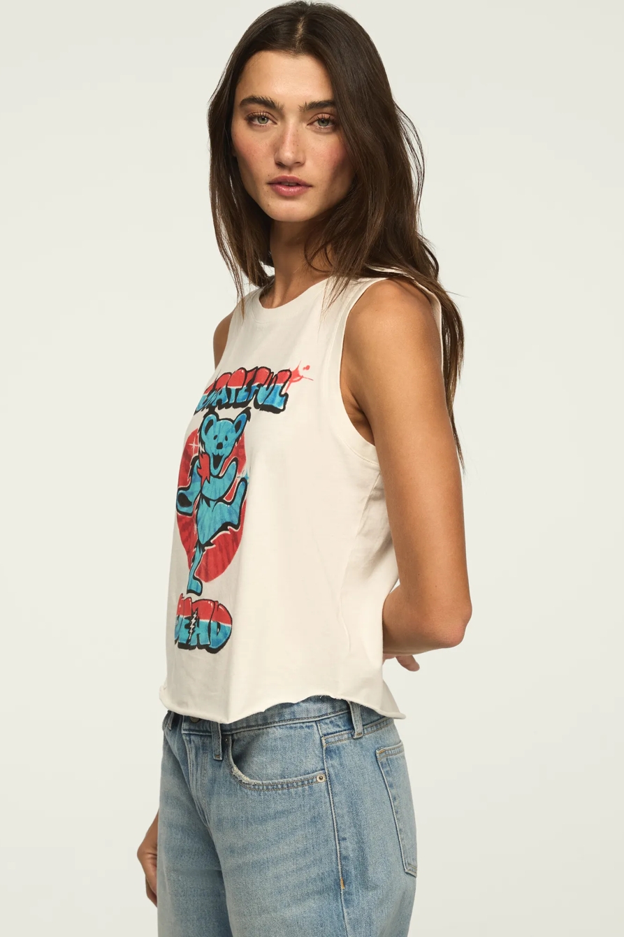 GRATEFUL DEAD AIRBRUSH MUSCLE TANK — BRIGHT WHITE — image 3
