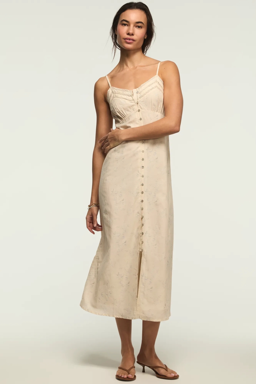 FESTIVAL LACE TRIMMED SLIP DRESS — CREAM MULTI — image 1