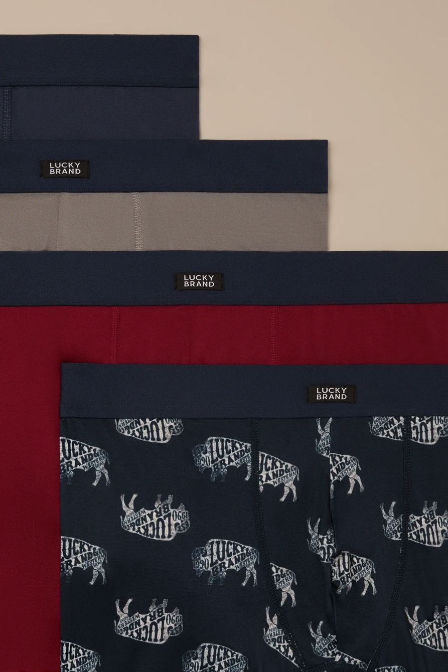 4 PACK SOFT BOXER BRIEFS — MULTI — image 2